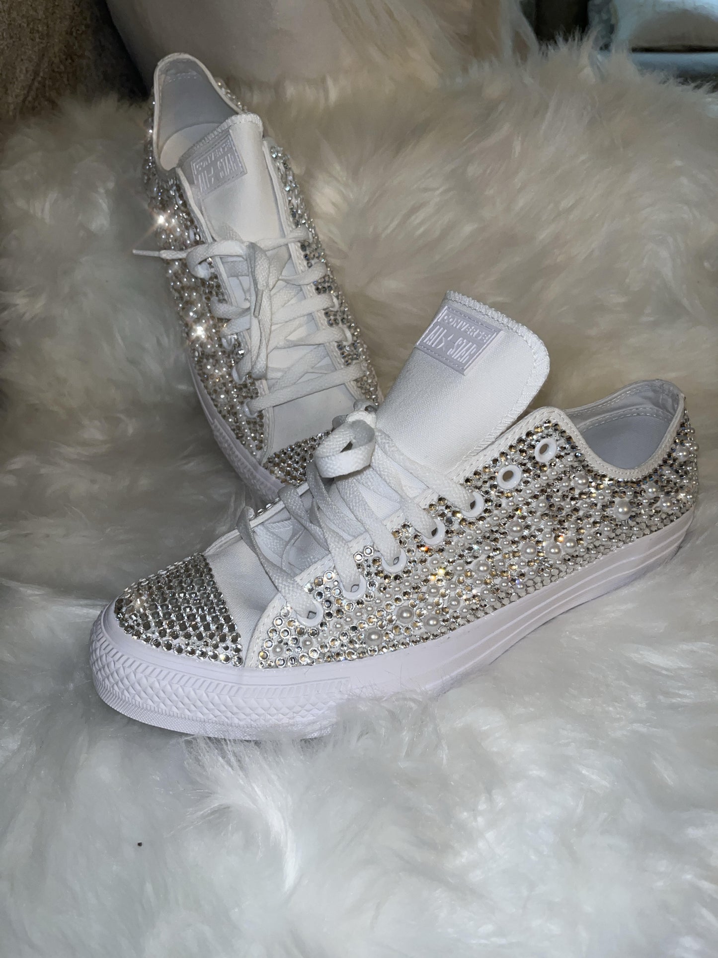 Diamond and Pearl Covered Converses